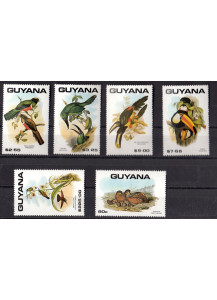 GUYANA 6 francobolli nuovi uccelli tropicali Yvert Tellier 2270/5